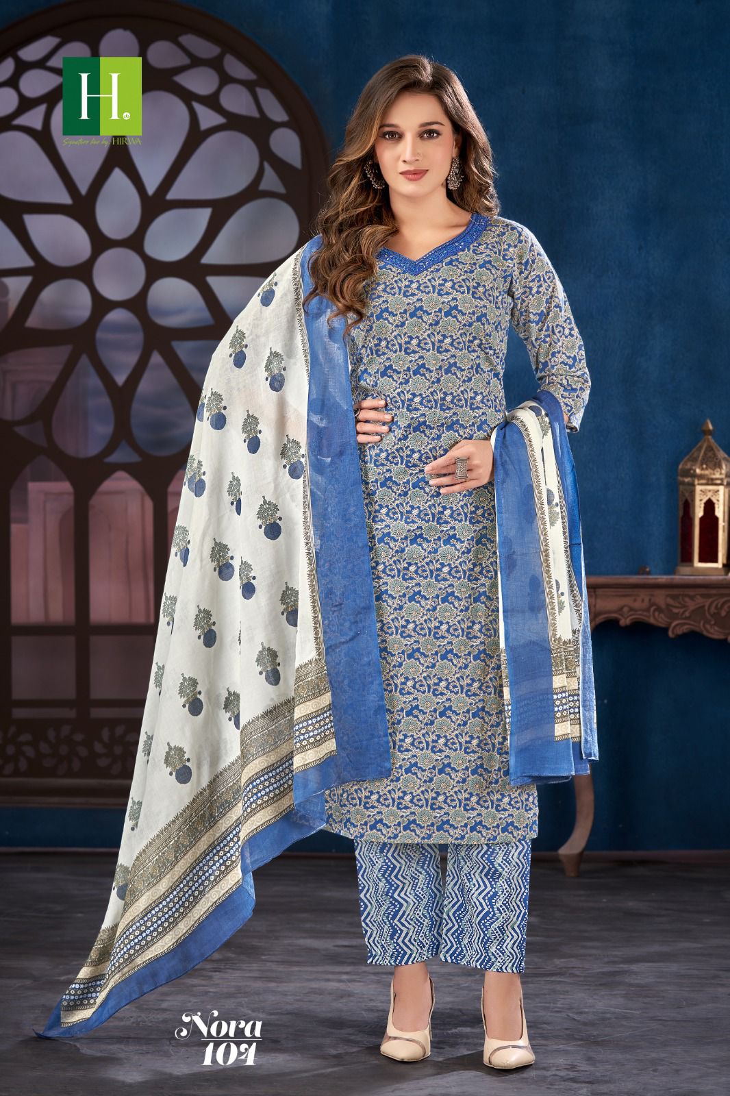 Nora By Hirwa Cambric Cotton Printed Kurti With Bottom Dupatta Wholesale Price In Surat

